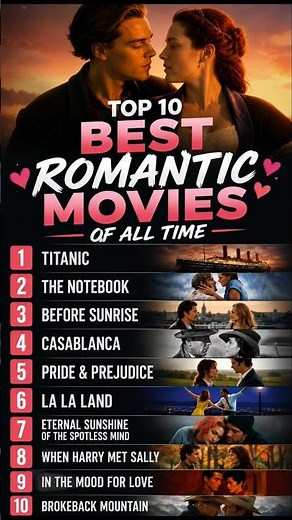 Top 10 Best Romantic Movies of All Time ❤️ | Titanic, The Notebook, Before Sunrise & More