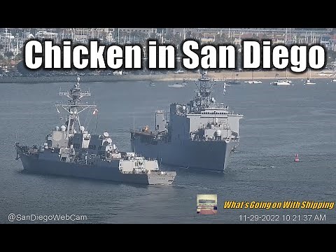 USS Momsen & USS Harpers Ferry Maneuvering in San Diego Ship Channel - November 29, 2022 (Part I)