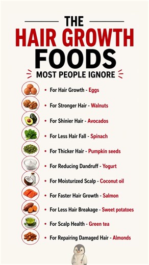 Hair Growth Foods Most People Ignore 🌱 | Best Foods for Stronger, Healthier Hair