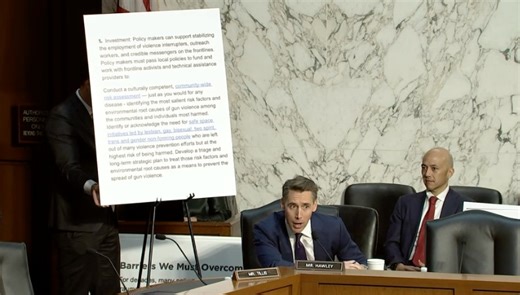 Hawley to a soft-on-crime ex-Biden staffer just now —> "You don't have ANY solutions. You want to invest in gobbleygook and TAKE AWAY money from police officers who actually keep our communities SAFE! When you're called on the record, you DENY it." | Senator Josh Hawley