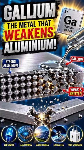 Gallium: The Metal That Weakens Aluminium! 😱 | Amazing Gallium Facts #shorts #viral