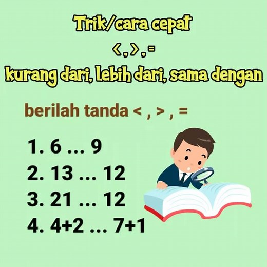 Trik/cara cepat // kurang dari, lebih dari, sama dengan