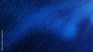 Animated deep blue background with slowly rotating particles similar to little bubbles underwater. Seamless loop screensaver with depth of field and blur effects. Empty copy space with spiral vortex.