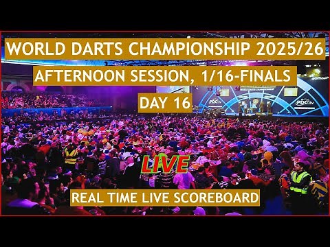 2025/26 PDC World Darts Championship Live Scores | Afternoon Session, 1/16-Finals, Day 16 Matches