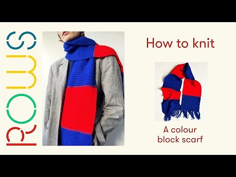 How to knit a colour block scarf - beginner pattern tutorial