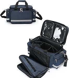 Medical Bag Empty First Aid Bag Home Health with Detachable Divider Medical Supplies Bag Emergency Responder Trauma Bag for Nursing Student,Therapist,Doctors