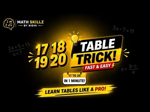 Learn Tables 17–20 in 1 Minute 😱 | Fast & Easy Table Trick #shorts