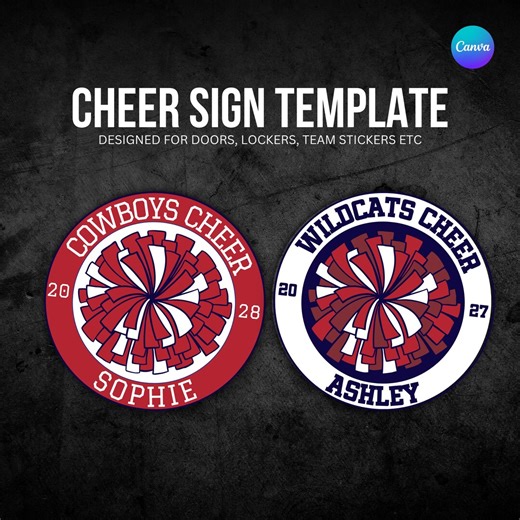 Editable Cheerleading Sign Template - Fully Customizable in Canva, Digital Download Only - Etsy