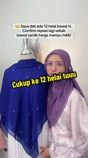 Sedar tak sedar dah ada 12 helai bawal Laila. Ni pun rasa nak tambah lagi kan?🤭 . #bawallaila #tudungbawal #msexclusive