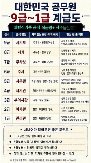 9급부터 1급까지 한눈에! 대한민국 공무원 계급도 총정리