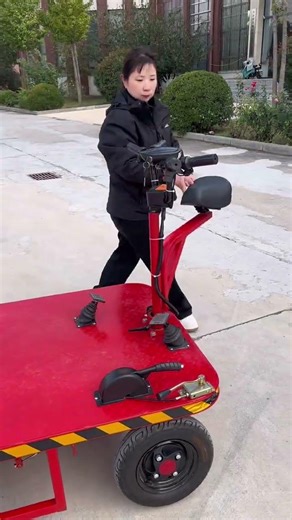 #Four-wheel flatbed truck for forward and backward riding#Warehouse logistics factory handling