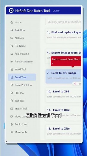 Batch convert the first 3 Excel worksheets to JPG images