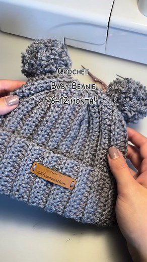 Crochet Baby Beanie 6-12 Month Tutorial