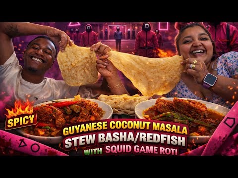 COCONUT MASALA RED FISH WITH SQUID GAME ROTI 🫓
