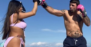 UFC Fighter Mike Perry Uses His Girlfriend’s Booty To Work On His Punching Skills (VIDEO)