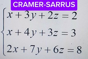 SYSTEME D'ÉQUATIONS A 3 INCONNUES PAR LA METHODE DE CRAMER-Sarrus | VMathsPhy