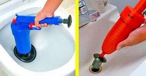 This Air Pressure Gun Drain Blaster Instantly Unclogs Sinks, Tubs, and Toilets