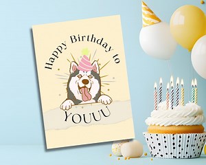 Funny Birthday Card Printable – Dog Birthday Card, Cute Dog Birthday Greeting - Etsy