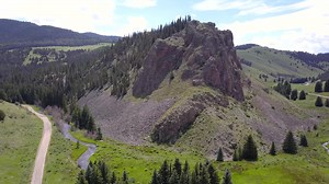 Confluence of Comanche Creek and Rio Costilla in the Valle Vidal unit of the Carson National Forest. Nice oxbow. The rock formation is known as Comanche Point. | New Mexico Nomad