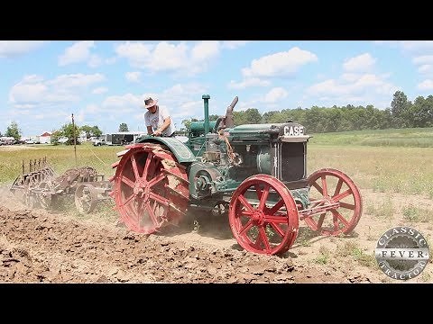 22-40 Cross Motor Case Tractor Plowing With Unique Six Bottom Avery Plow