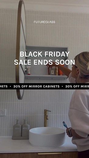Our Black Friday Sale Ends Soon! Don't miss your chance to save 30% off our luxurious Mirror Cabinets, available in a range of shapes, sizes and finishes to suit any space. Whether you're renovating or refreshing, there’s never been a better time to transform your space. ✨ Why Choose Future Glass? 🦘 Designed in Australia 🏡 Trusted in 50,000 Australian homes 🌟 Thousands of 5-star reviews 🚀 Next Day Dispatch or Click & Collect 💸 Money Back Guarantee | Future Glass Australia