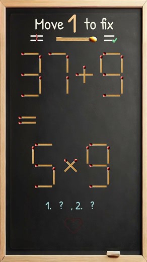 Matchstick Brain Teaser: Move One Stick to Fix #453ep16