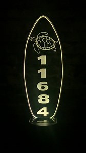 Personalized Solar House Number Sign, Solar Light up RGB Sign, Address Sign, Personalized House Number Sign, Turtle Sign, Beach Sign - Etsy