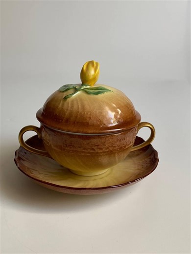 Vintage Hutschenreuther Porcelain Sugar Bowl With Lid and Saucer, Hand-painted Tulip Design - Etsy