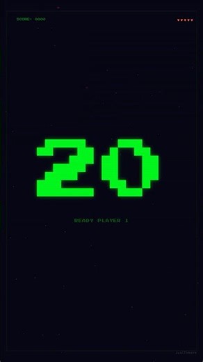 20s Silent Retro Arcade Timer 👾 20 Second Countdown (No Sound) #Shorts