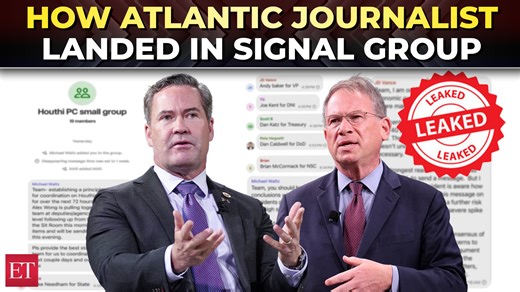 Revealed! How #MikeWaltz added #Atlantic #journalist #Goldberg to '#Houthi PC' #Signal chat group 💬 https://tinyurl.com/2b5grg5f | The Economic Times