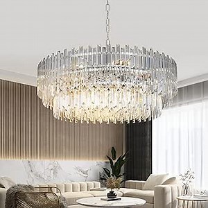 Lt-vt Crystal Chandelier Lighting 39'' for Dining Rooms Bedroom Foyer Entryway Ceiling Hanging Pendant Chandelier Light Fixture Lamp - Amazon.com