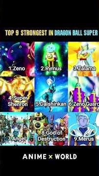 Top 9 Strongest Characters in Dragon Ball Super 🔥 | Zeno to Merus Power Levels #AnimeXWorld #shorts