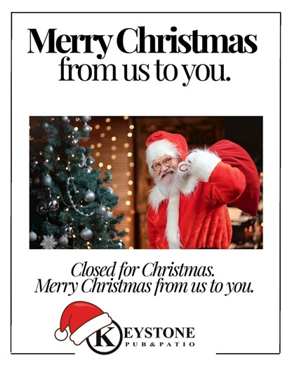 Today we’re drinking at home while the bar’s closed, but we’re wishing you and yours a very Merry Christmas. 🎄 | Keystone Pub & Patio Lewis Center