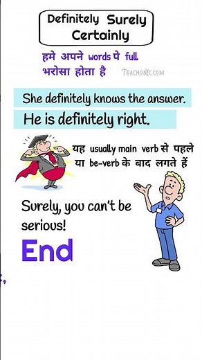 Rules for Using Adverbs of Certainty – Definitely, Surely, Certainly