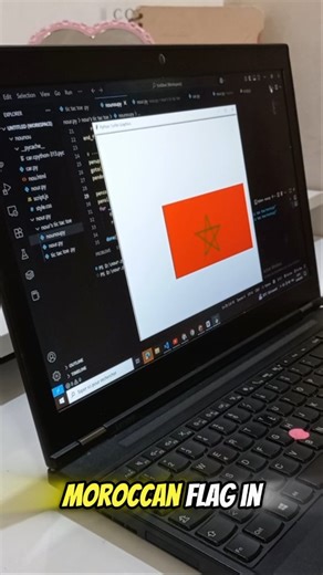 Nour coding 🇲🇦 | Salam everyone! ✨ In this video, I’m coding and drawing the Moroccan flag 🇲🇦 with Python 🐍 and adding my name inside the design! It’s a... | Instagram