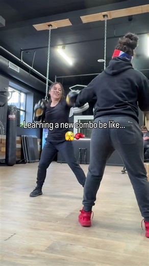 Learning a new boxing combo be like… 🫣🥊