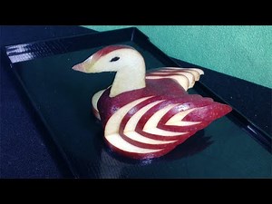How To Make Apple Swan - Fruit Carving Video For Beginners