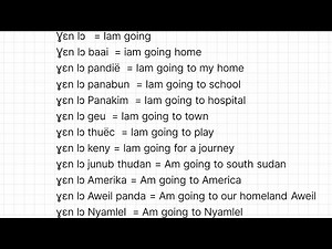 Learn Verb To Go = Lɔ in Dinka languague || example ɣεn lɔ = am going to ‪@Dinka-EnglishTV5‬