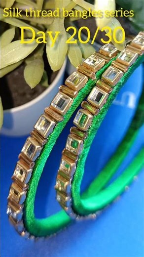 simple nd easy thread bangles #ytshorts #newchannel#greencolor #newreel #kundhan #threadbangles