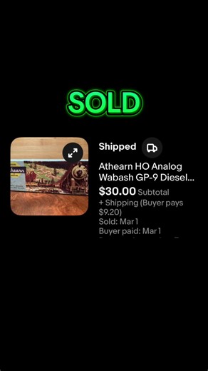 This vintage model train now has a new home in Durant, Oklahoma. I ship nationwide only. LINK IN BIO eBay shop link : https://ebay.us/m/yRvBxq #s#soldr#resellerm#manifestm#manifestinga#abundance