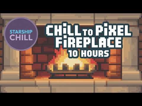 Chill Pixel Fireplace 🔥 10 Hours of Cozy Pixel Art Ambience | Study, Sleep, Relax