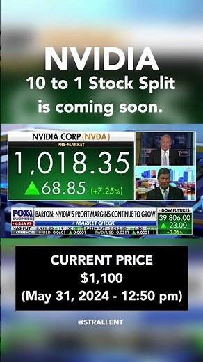 NVIDIA 10 to 1 Stock Split (2024) @NVIDIA
