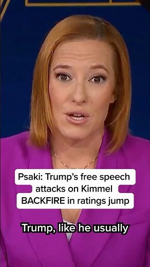 Psaki: Trump's free speech attacks on Kimmel BACKFIRE in ratings jump