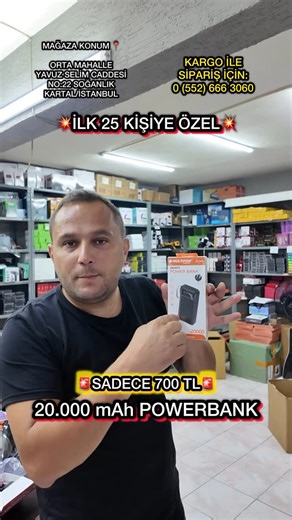 Elektronik Pazar on Instagram: "👉20.000 mAh POWERBANK👈 🚨SADECE 700 TL🚨 ➡️İLK 25 KİŞİYE ÖZEL FİYAT⬅️ HEMEN KAMPANYALI FİYATTAN SİPARİŞ VERMEK İÇİN WHATSAPP SİPARİŞ HATTI: 0 (552) 666 3060 https://api.whatsapp.com/send?phone=905526663060 📍KONUM :ORTA MAHALLE YAVUZ SELİM CADDESİ NO:22 SOĞANLIK KARTAL İSTANBUL ÇALIŞMA SAATLERİMİZ HAFTA İÇİ : 09:30 - 20:00 CUMARTESİ : 09:30 - 20:00 PAZAR: 11:00 - 20:00 https://maps.app.goo.gl/sfr5VievxEKAKsvw9 #elektronikpazar #hırdavat #elektronik #keşfett #mus