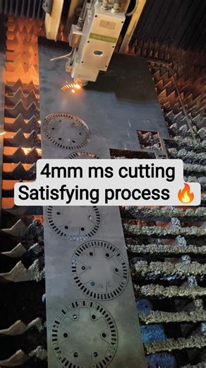 4mm MS Cutting 🔥| Power of Precision Laser Cutting ⚙️✨ Perfect Smooth Finish! #short #youtubeshorts