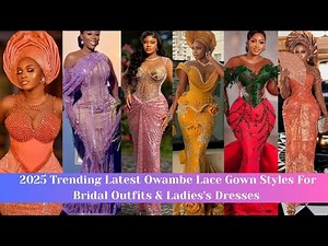 2025 Trending Latest Owambe Lace Gown Styles for Ladies #fashion #viral #wedding #asoebi