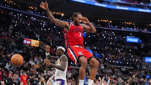 《洛杉矶快船》【球星】莱昂纳德vs湖人集锦 全场32 12 3 3断2帽填满数据栏