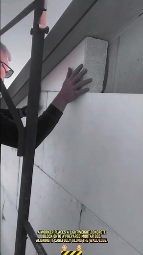 Lightweight Concrete Block Laying Process for Wall Construction #dailywork #masonry