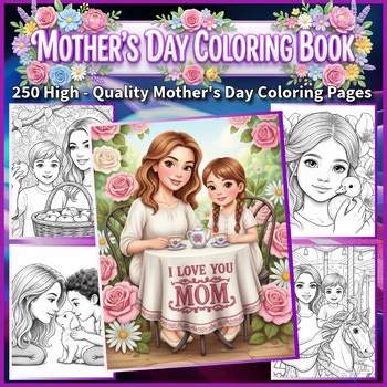 Mother’s Day Coloring Book | 250 Family Coloring Pages | Ages 7 - 12