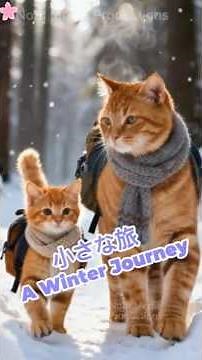 小さな猫と冬の一日 A Heartwarming Winter Journey of AI Cat NoBi #cat #猫 #癒し猫 #冬の物語 #猫動画 #感動 #リアル写真 #猫の旅 #家族の絆
